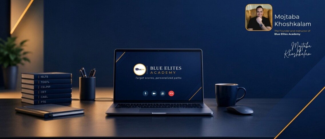 بنر معرفی کلاس‌های آنلاین سلپیپ، دولینگو، OET، CAEL در آکادمی زبان Blue Elites Academy