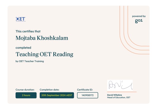 Teaching OET Reading